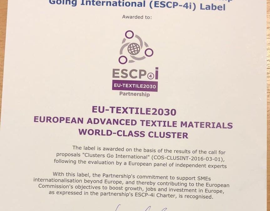 EU-TEXTILE2030 receives the ESCP-4I label awarded by the European Commission